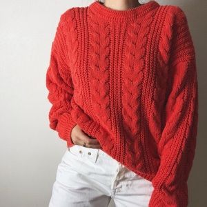 Blood Orange Poppy Knit Sweater